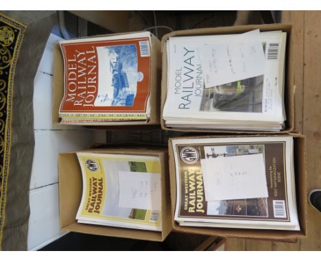 Two boxes of Great Western Railway Journal 1992-2017 and two boxes of Model Railway Journal issue no.5 (1986) to no. 188 (200
