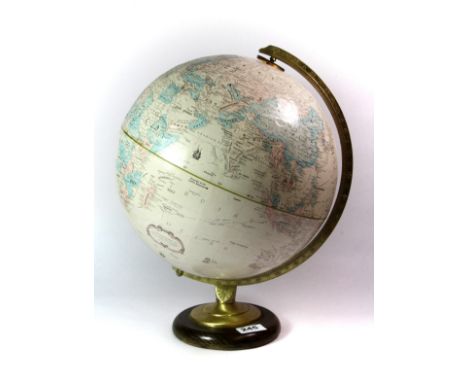 A vintage globe, H. 40cm.