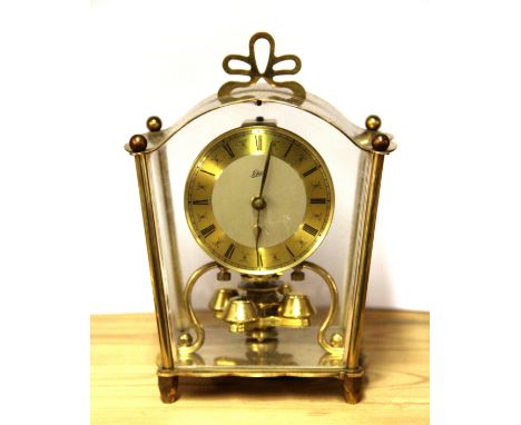 A Schatz four glass four hundred day mantle clock, H. 18cm.