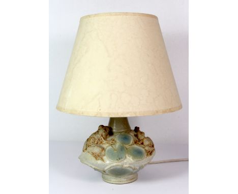 Bernard Rooke (British 1938 - ), studio pottery table lamp, H. with shade 32cm.