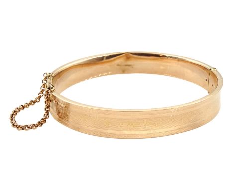 Early 20th century 9ct rose gold hinged bangle approx, Chester 1913, approx 10.7gm