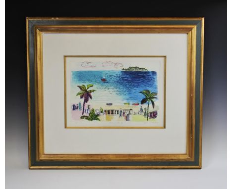 Artist's proof print on paper,  'Promenade II',  Titled, marked 'AP' and indistinctly signed to lower margin,  30.5cm x 42.5c