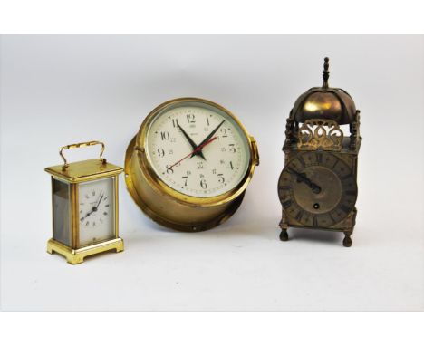 A French brass cased carriage clock by Bayard, with a 5cm white dial and Duverdrey &amp; Bloquel nine jewel movement, 12cm hi