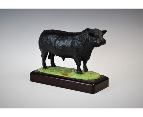 A Beswick model of Shebeg Aberdeen Angus bull, by John Harper, in satin matt black, marked 'Harper Shebeg I.O.M', upon a hard