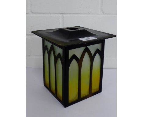 A tin and coloured glass lantern style light shade, 16cm high
