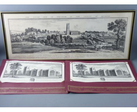 A BLACK & WHITE PRINT BY SAMUEL & NATHANIEL BUCK - 'The South View of Wrexham in the County of Denbigh', 31 x 81 cms and afte