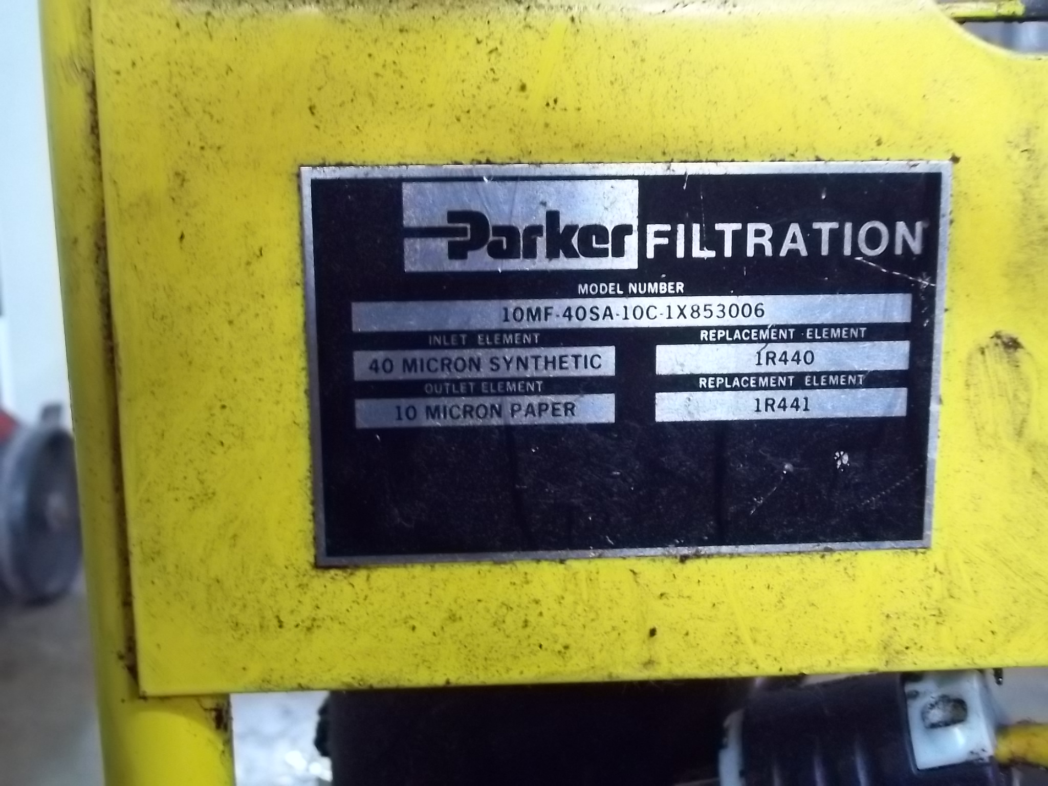 PARKER FILTRATION MODEL 10MF40SA10C1X853006 HYDRAULIC FILTRATION CART