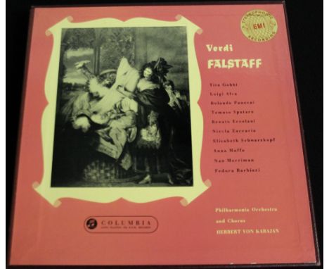 SAX 2254-56 - VERDI FALSTAFF - KARAJAN - Superb ED1 UK stereo box set of Herbert Von Karajan conducting the Philharmonia Orch
