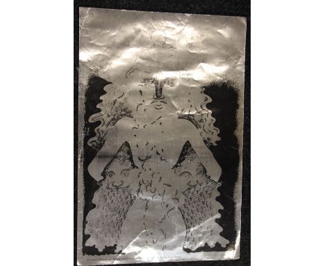 DAVID VAUGHAN - BOP5 Buddha Process lithograph in black on silver coated paper by David Vaughan and published by Big O Poster
