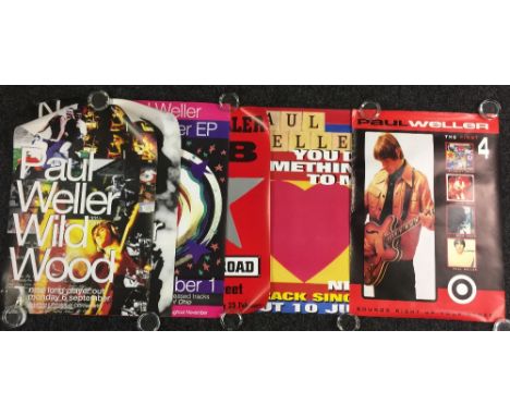 PAUL WELLER - 6 promotional posters for Paul Weller to include Sunflower, Wild Wood, You Do Something To Me, In Your Street, 