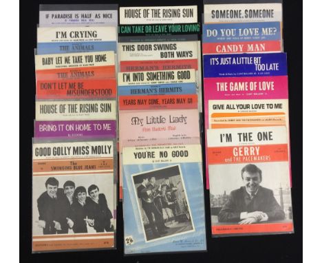 SHEET MUSIC - 21 pieces of sheet music recorded by a variety of 1960s groups to include Amen Corner, The Animals (x6), Herman
