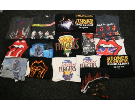 ROLLING STONES - a collection of 16 Rolling Stones related t-shirts dating from 1994 to present day. Includes artwork from St