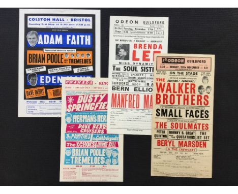 1960s HANDBILLS / FLYERS - 4 handbills / flyers from 1964 and '65 to include Dusty Springfield and Herman's Hermits at Granad