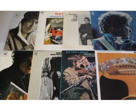 FOLK - Lovely collection of 18 x LPs and 2 x 7" with early Bob Dylan releases. These titles (x8) include an early US '2 eye' 