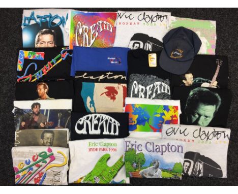 ERIC CLAPTON & CREAM T-SHIRTS - 19 Eric Clapton and Cream related t-shirts to include Hyde Park 1996, European Tour 1995, Roy