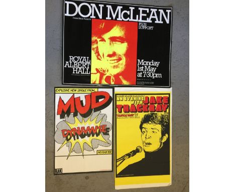 SINGER-SONGWRITERS - a collection of 3 posters to include Don McLean at the Royal Albert Hall Monday 1st May 1972, (97x73cm),