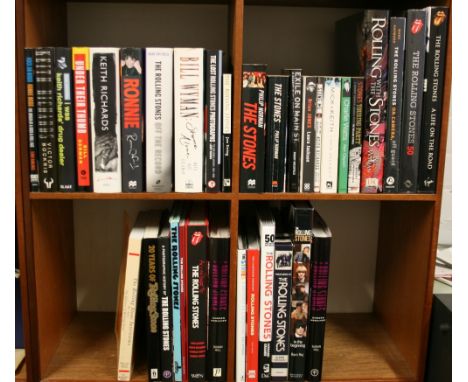 ROLLING STONES - a large collection of Rolling Stones related books in hard and soft back, with The Rolling Stones 50 and On 