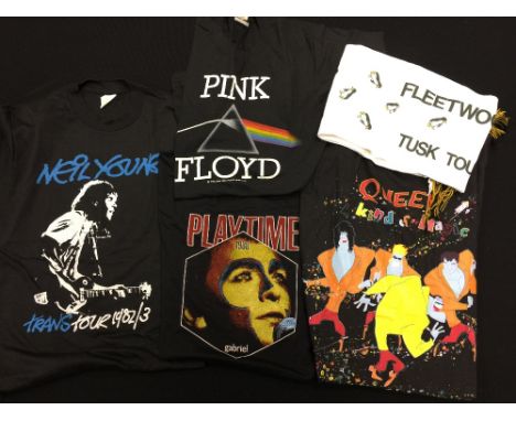 STADIUM ROCK T-SHIRTS - 4 rock t-shirts to include Queen's Magic Tour 1986 (L), Peter Gabriel Playtime 1988 (L), Pink Floyd (