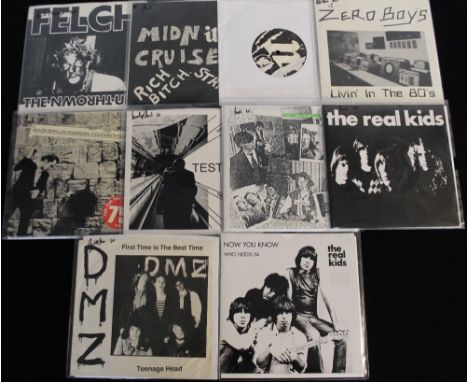 PUNK RARITIES - Head thrashing pack of 10 x essential 7" releases! Artists/titles are The Thrown Ups - Felch (Scale 05), Midn