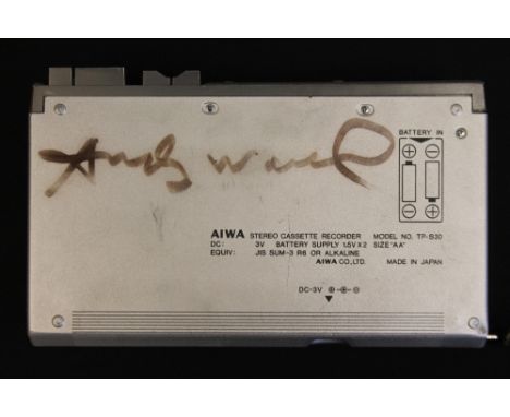 ANDY WARHOL - SIGNED WALKMAN - the walkman of journalist Mike Nicholls who interviewed celebrities at Andy Warhol's 1986 priv