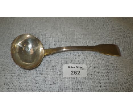 A George III silver 'Fiddle' pattern soup ladle