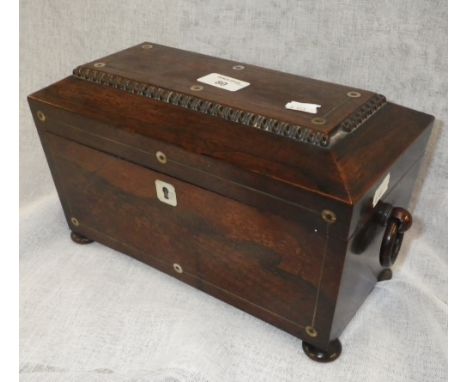A Regency rosewood tea caddy