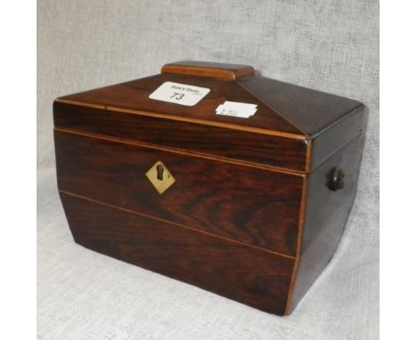 A 19th century rosewood tea caddy 