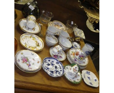 A collection of Continental cups and saucers, ceramics and glassware
