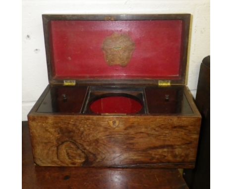 A 19th century rosewood tea caddy