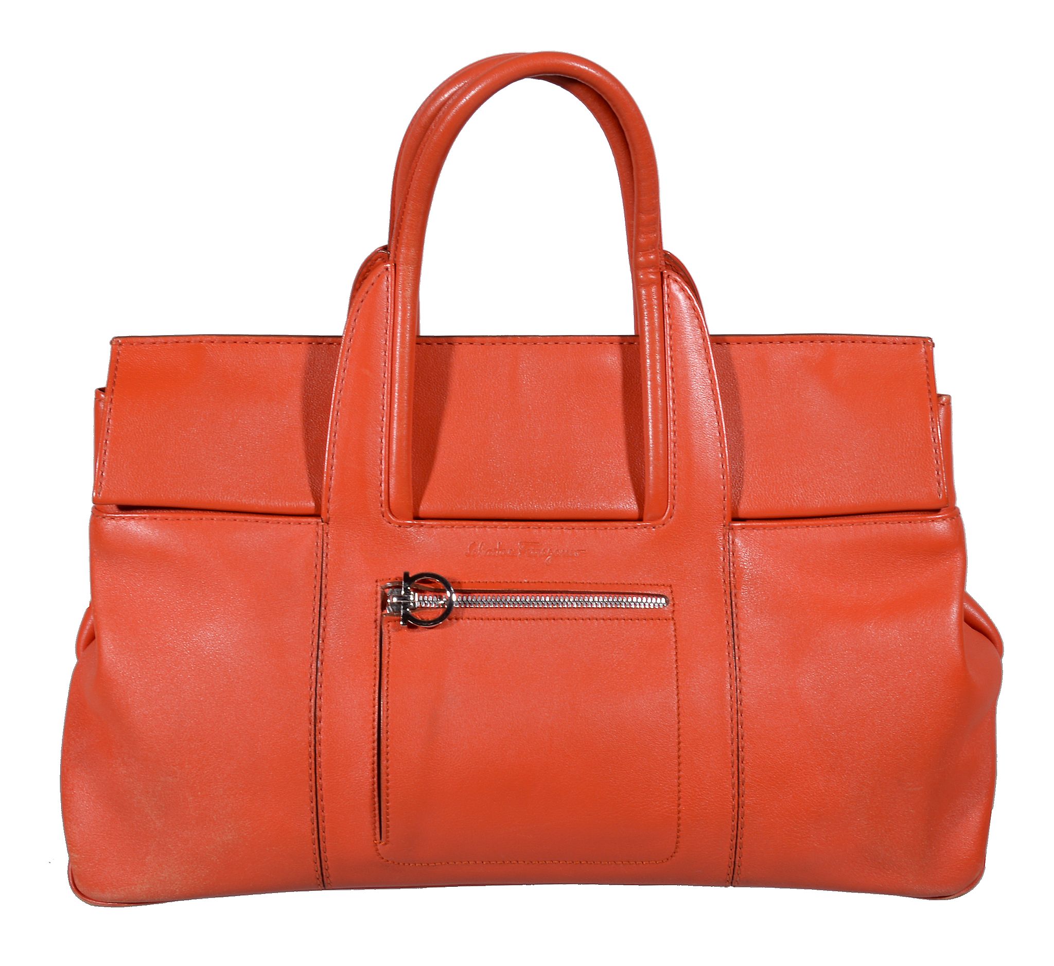 salvatore ferragamo orange bag