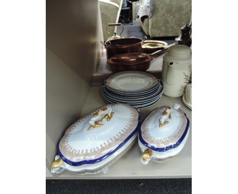 A Royal Worcester part dinner service having gilt heightened decoration
