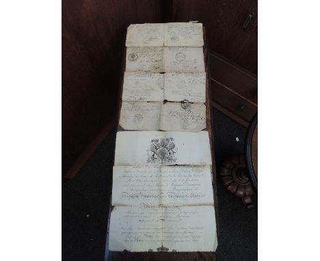A 19th century manuscript document of European origin, possibly diplomatic passport circa 1815 - of Napoleon interest
