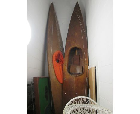 Two vintage wooden canoes - collectors item only