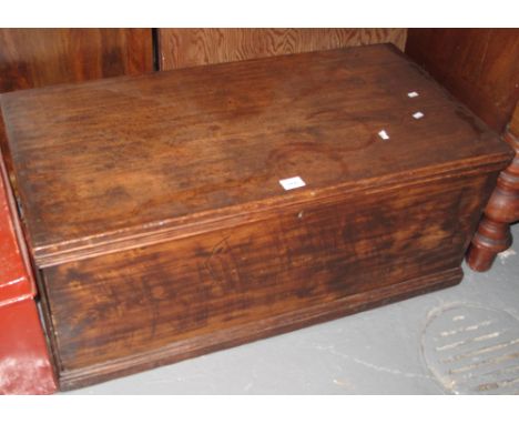 Pine trunk of rectangular form with carrying handles and candle box to the interior. (B.P. 24% incl. VAT)