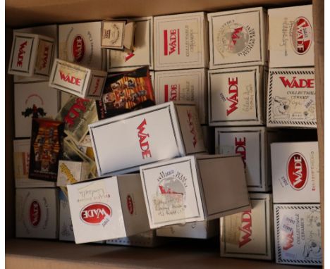 Box of assorted boxed Wade collectors club figures, black dog money box, Millennium teddy, Cinderella etc. (B.P. 24% incl. VA