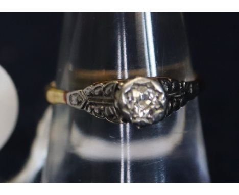 18ct gold diamond solitaire ring (B.P. 24% incl. VAT) CONDITION REPORT: Weight - 2.5g approx