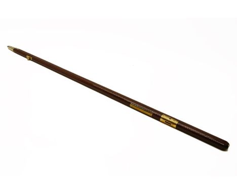 A Dan Craft mahogany and brass mounted military marching stick, awarded to K. C. Conley, 100 cm long