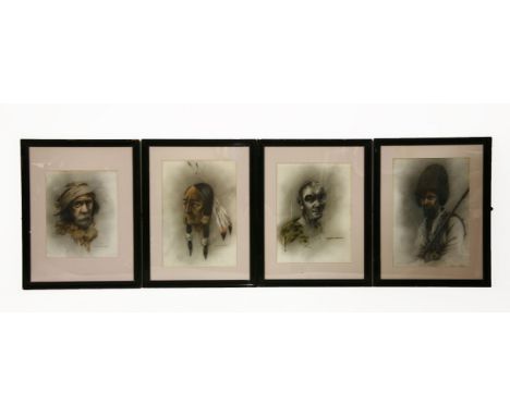 Robert Aitchen, four portrait studies