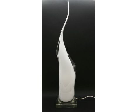 An Italian Venetian glass tall lamp, signed to the base Laminia, 90cm tall