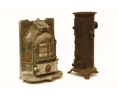 Two stoves: the first an 'Ecohome', the other French enamel.