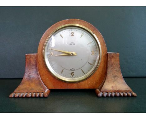Mid-20th century Elliott clock, the walnut case having circular dial signed Bull, Bedford (12cm tall).