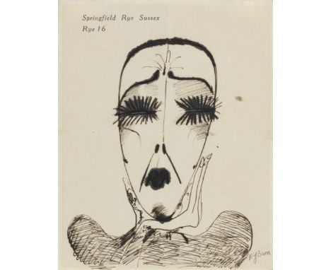 Edward Burra (British, 1905-1976)Sketch of a Woman signed 'E J Burra' (lower right)pen and ink on paper25.5 x 20.5cm (10 1/16