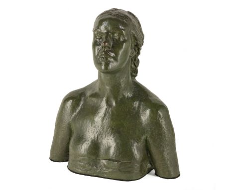 Sir Jacob Epstein (British, 1880-1959)Second Portrait of Euphemia Lamb (half-length) bronze with a green patina52.5cm (20 11/