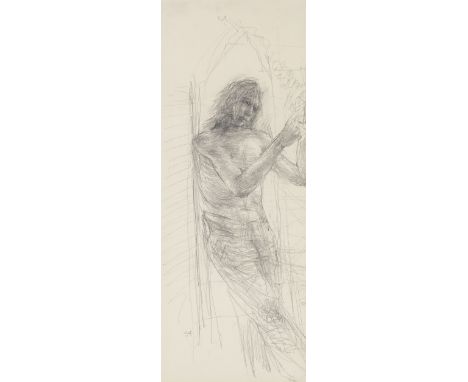 Betty Swanwick (British, 1915-1989)Preparatory Sketch for The Key of the Kingdom pencil on paper54.5 x 21cm (21 7/16 x 8 1/4i