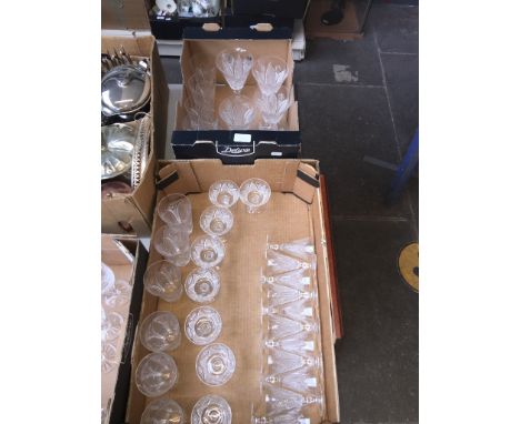 Waterford Crystal 'Dunmore' inc 9 10 oz tumblers, 8 goblets, 11 liquer glasses and 7 cocktail glasses.All items appear to be 
