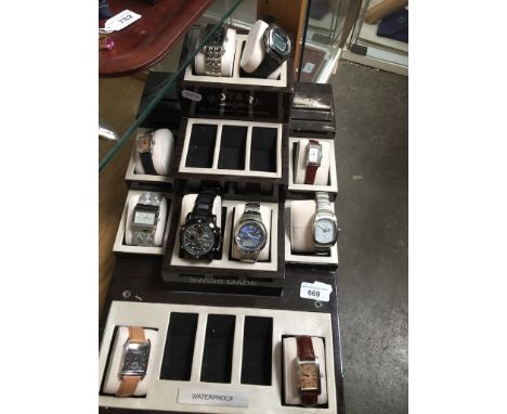Rotary watch display stand with 10 watches 