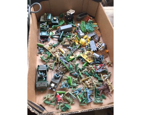 A collection of Deetail Britains Ltd figures and die-cast army cars, etc. 