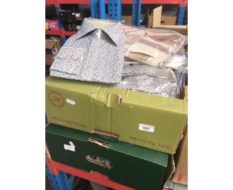 2 boxes containing approx 40 mens vintage shirts, unused. 
