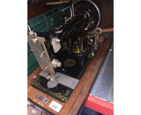 A vintage Vesta VS III electric sewing machine in case - no pedal and no power lead. 