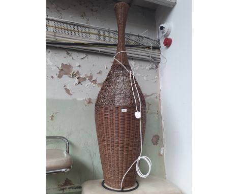 A large wicker floor lamp, height 170cm 